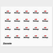 Ik hou van hartapen ronde sticker (Vel)