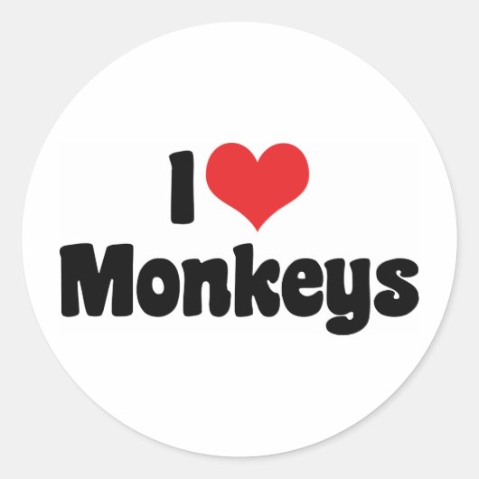 Ik hou van hartapen ronde sticker (Voorkant)