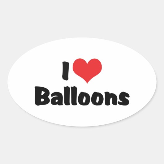 Ik hou van hartballonnen ovale sticker (Voorkant)
