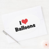 Ik hou van hartballonnen ovale sticker (Envelop)