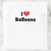 Ik hou van hartballonnen ovale sticker (Tas)
