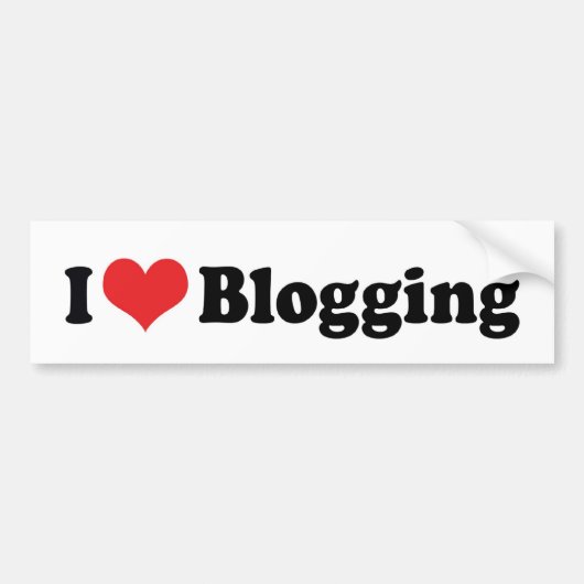 Ik hou van hartbloggen bumpersticker (Voorkant)
