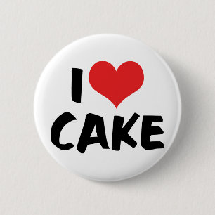 Ik hou van hartcake - Cake Cookie Donut liefhebber Ronde Button 5,7 Cm