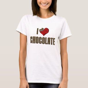 Ik hou van hartchocolade - chocoladereep liefhebbe t-shirt