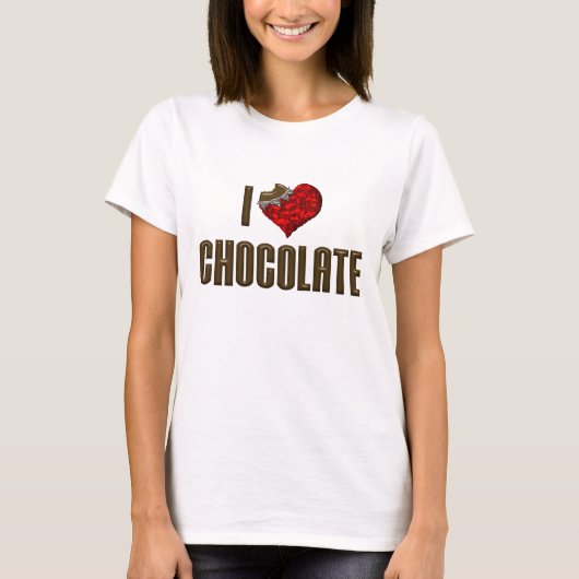 Ik hou van hartchocolade - chocoladereep liefhebbe t-shirt (Voorkant)