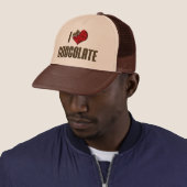 Ik hou van hartchocolade - chocoladereep liefhebbe trucker pet (In situ)