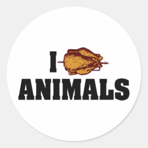 Ik hou van hartdieren - BBQ-liefhebbers Ronde Sticker