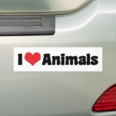 Ik hou van hartdieren - Dierenvriend Bumpersticker (Op auto)
