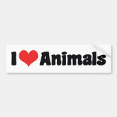 Ik hou van hartdieren - Dierenvriend Bumpersticker (Voorkant)