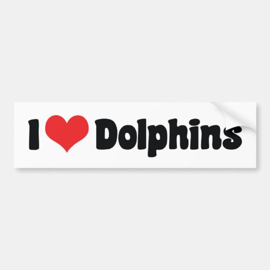 Ik hou van hartdolfijnen - Dolfijnenliefhebber Bumpersticker (Voorkant)