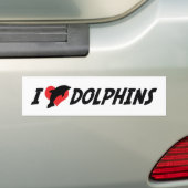 Ik hou van hartdolfijnen - Dolfijnenliefhebber Bumpersticker (Op auto)