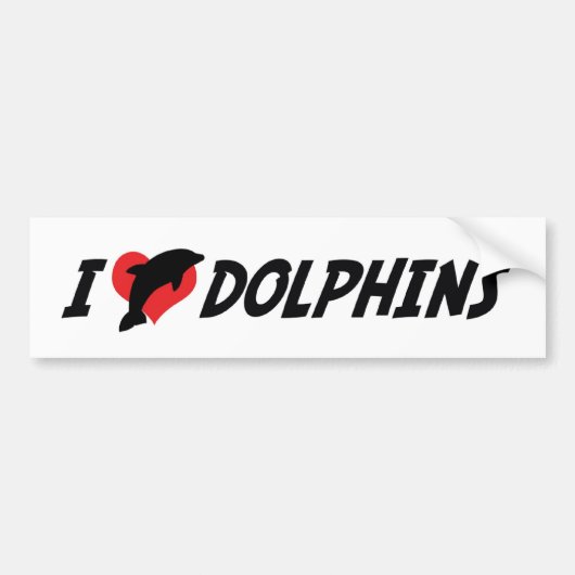 Ik hou van hartdolfijnen - Dolfijnenliefhebber Bumpersticker (Voorkant)