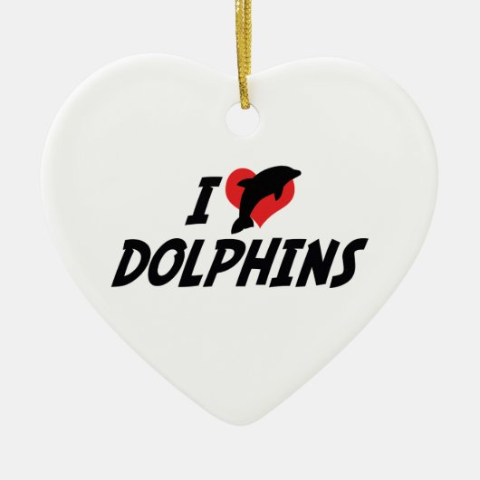 Ik hou van hartdolfijnen - Dolfijnenliefhebber Keramisch Ornament (Voorkant)
