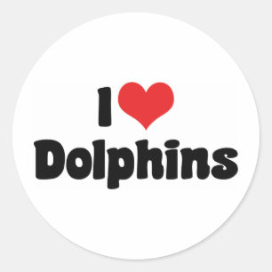 Ik hou van hartdolfijnen - Dolfijnenliefhebber Ronde Sticker