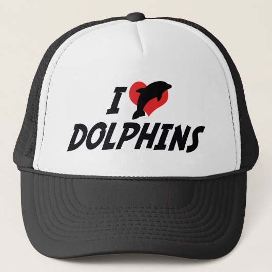 Ik hou van hartdolfijnen - Dolfijnenliefhebber Trucker Pet (Voorkant)
