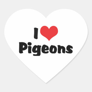 Ik hou van hartduiven - Vogelliefhebber Hart Sticker