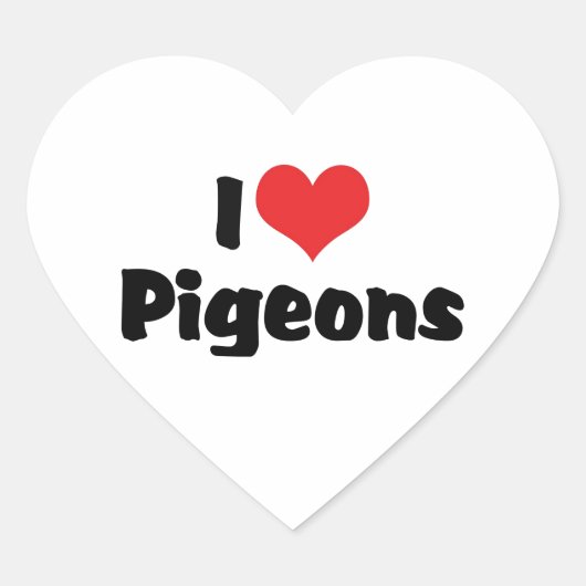 Ik hou van hartduiven - Vogelliefhebber Hart Sticker (Voorkant)