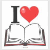 Ik hou van hartenboeken en leest de Librarian Sticker (Vel)