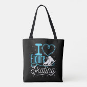 Ik hou van hartfiguurschaatsen tote bag (Achterkant)