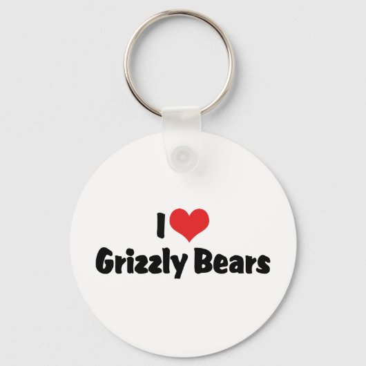 Ik hou van hartgrizzlyberen sleutelhanger (Voorkant)