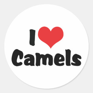 Ik hou van hartkamelen ronde sticker
