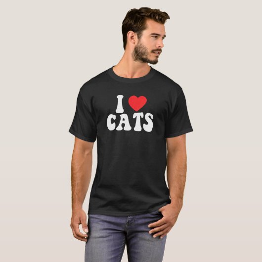 Ik hou van hartkatten Ik hou van hartkatten Ik hou T-shirt (Voorkant volledig)