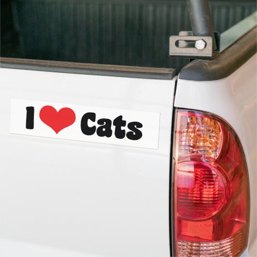 Ik hou van hartkatten - kattendeksel bumpersticker (Op Truck)