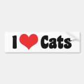 Ik hou van hartkatten - kattendeksel bumpersticker (Voorkant)