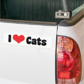 Ik hou van hartkatten - kattenliefhebber bumpersticker (Op Truck)