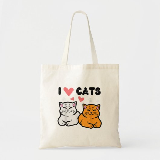 Ik hou van hartkatten Schattigee Kittens huisdier Tote Bag (Voorkant)