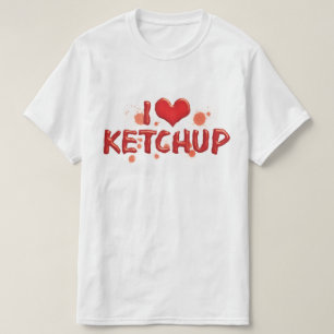Ik hou van hartketchup - Catsup liefhebber T-shirt