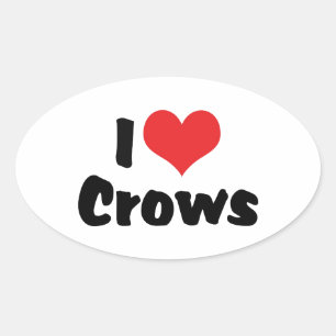 Ik hou van hartkraaien ovale sticker