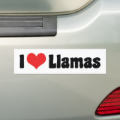 Ik hou van hartlamas bumpersticker (Op auto)