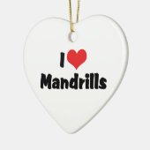 Ik hou van hartmandrilbavianen keramisch ornament (Links)