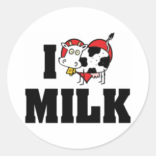 Ik hou van Hartmelk - Koeiensap Zuivelliefhebber Ronde Sticker