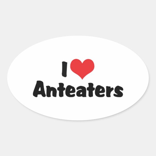 Ik hou van hartmiereneters ovale sticker (Voorkant)