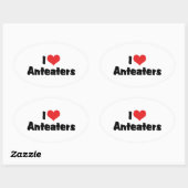 Ik hou van hartmiereneters ovale sticker (Vel)