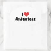 Ik hou van hartmiereneters ovale sticker (Tas)