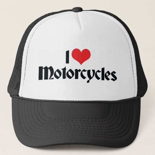Ik hou van hartmotoren trucker pet (Voorkant)