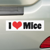 Ik hou van hartmuizen - Muizenliefhebber Bumpersticker (Op auto)