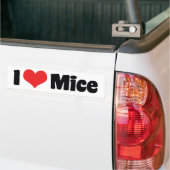Ik hou van hartmuizen - Muizenliefhebber Bumpersticker (Op Truck)