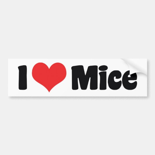 Ik hou van hartmuizen - Muizenliefhebber Bumpersticker (Voorkant)