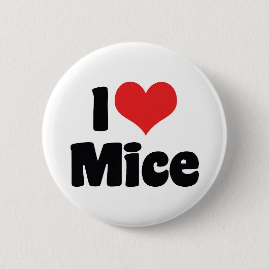 Ik hou van hartmuizen - Muizenliefhebber Ronde Button 5,7 Cm (Voorkant)