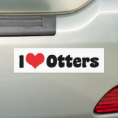 Ik hou van hartotters bumpersticker (Op auto)