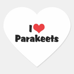 Ik hou van hartparkieten - Papegaaien liefhebber Hart Sticker