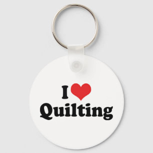 Ik hou van hartquilten - Naaien Quilter Sleutelhanger