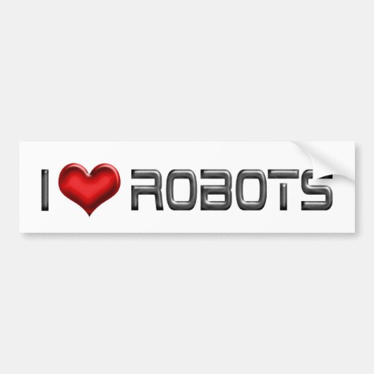Ik hou van hartrobots - Robotica-liefhebber Bumpersticker (Voorkant)