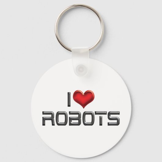 Ik hou van hartrobots - Robotica-liefhebber Sleutelhanger (Voorkant)