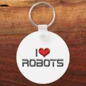 Ik hou van hartrobots - Robotica-liefhebber Sleutelhanger (Voorkant)