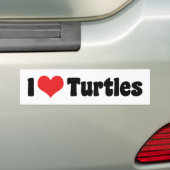 Ik hou van hartschildpadden bumpersticker (Op auto)
